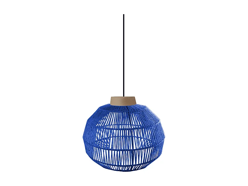 Suspension TOSEL ,métal,fibre ,Bleu,H90xD25x P25cm