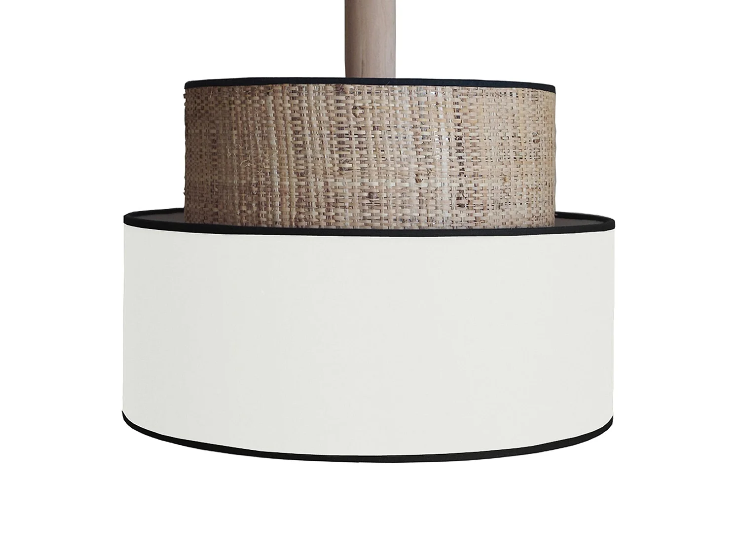 Lampadario a sospensione legno bicilindrico LUANA 50 bianco  D'50cm