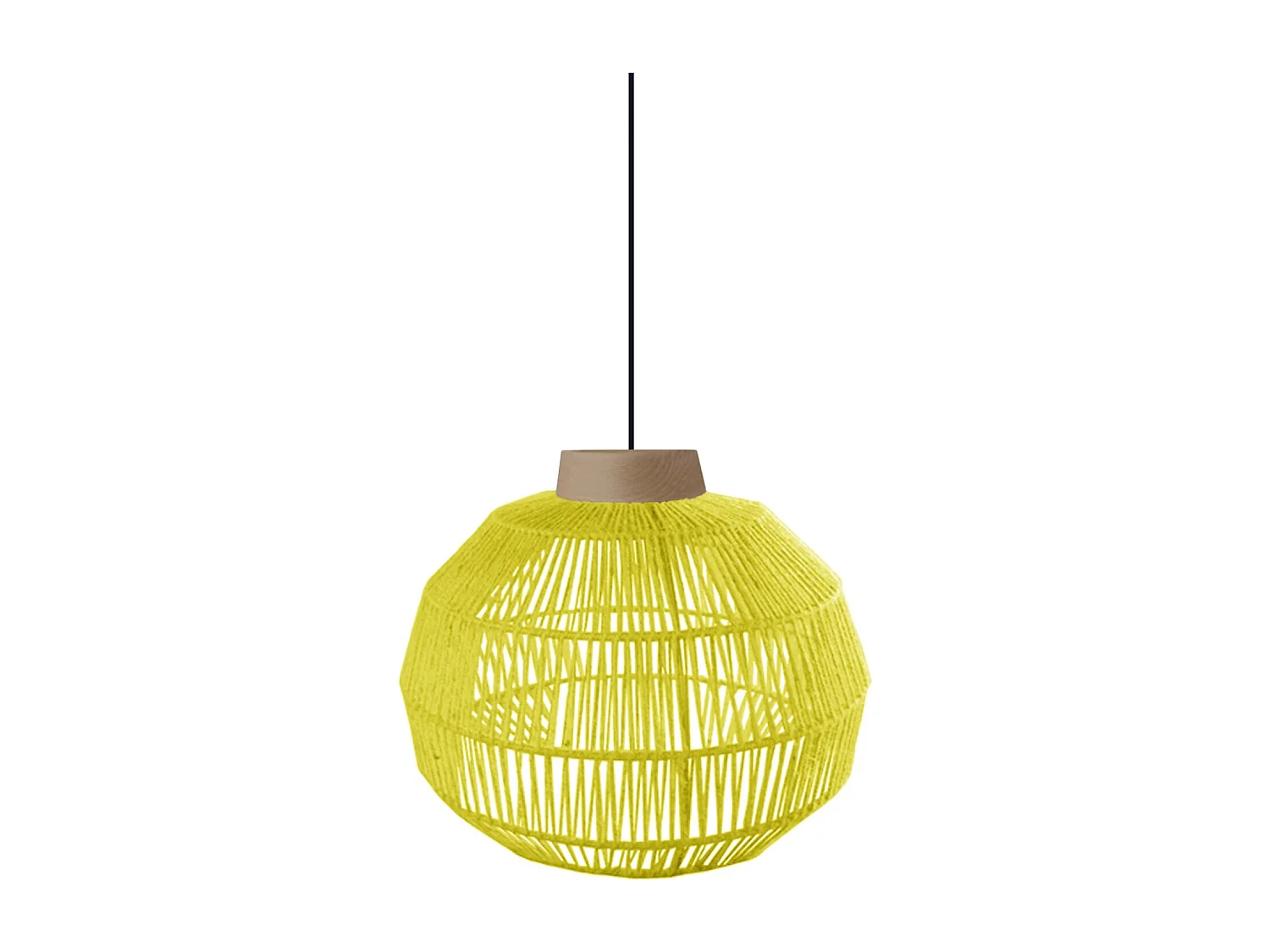 Suspension TOSEL ,métal,fibre ,Jaune ,H90xD32x P 32cm