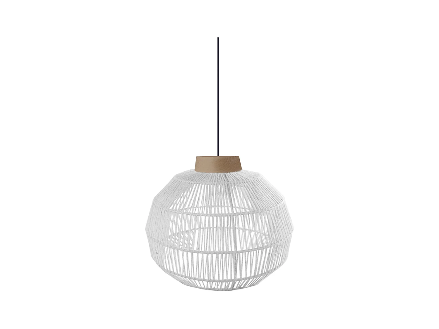 Suspension TOSEL ,métal,fibre ,Blanc ,H90xD 32xP32cm