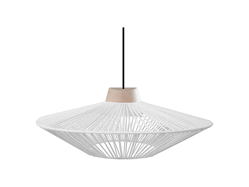 Suspensão TOSEL  HARRY 40 cordão de algodão cônico branco D60 x  H90  cm