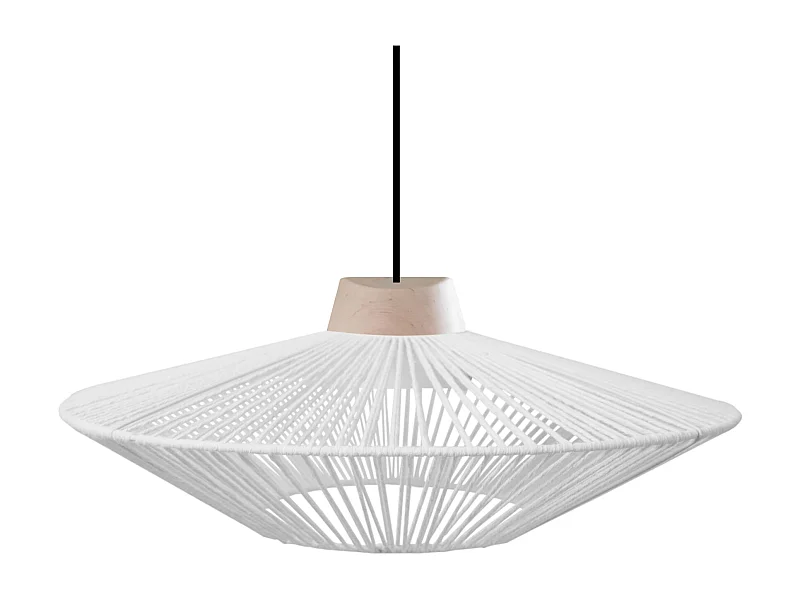 Suspensão TOSEL  HARRY 40 cordão de algodão cônico branco D60 x  H90  cm
