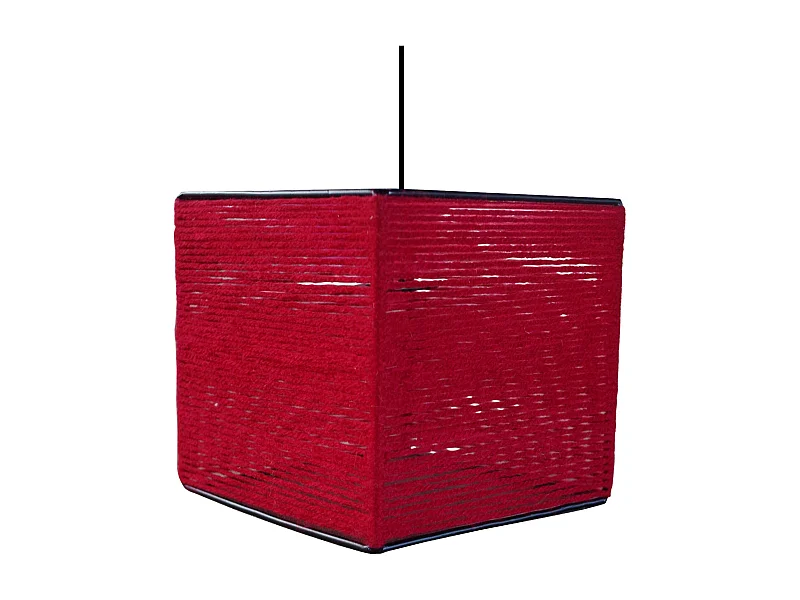 Suspensão TOSEL  OSCAR CARRÉ 20 cordão de algodão quadrado preto D25 x  H90  cm