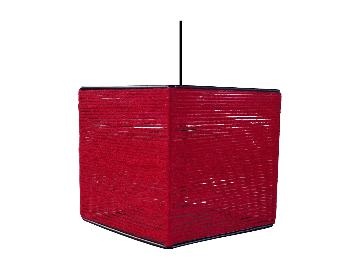 Suspension TOSEL ,fibre ,Rouge ,H90xD 20x P 20cm