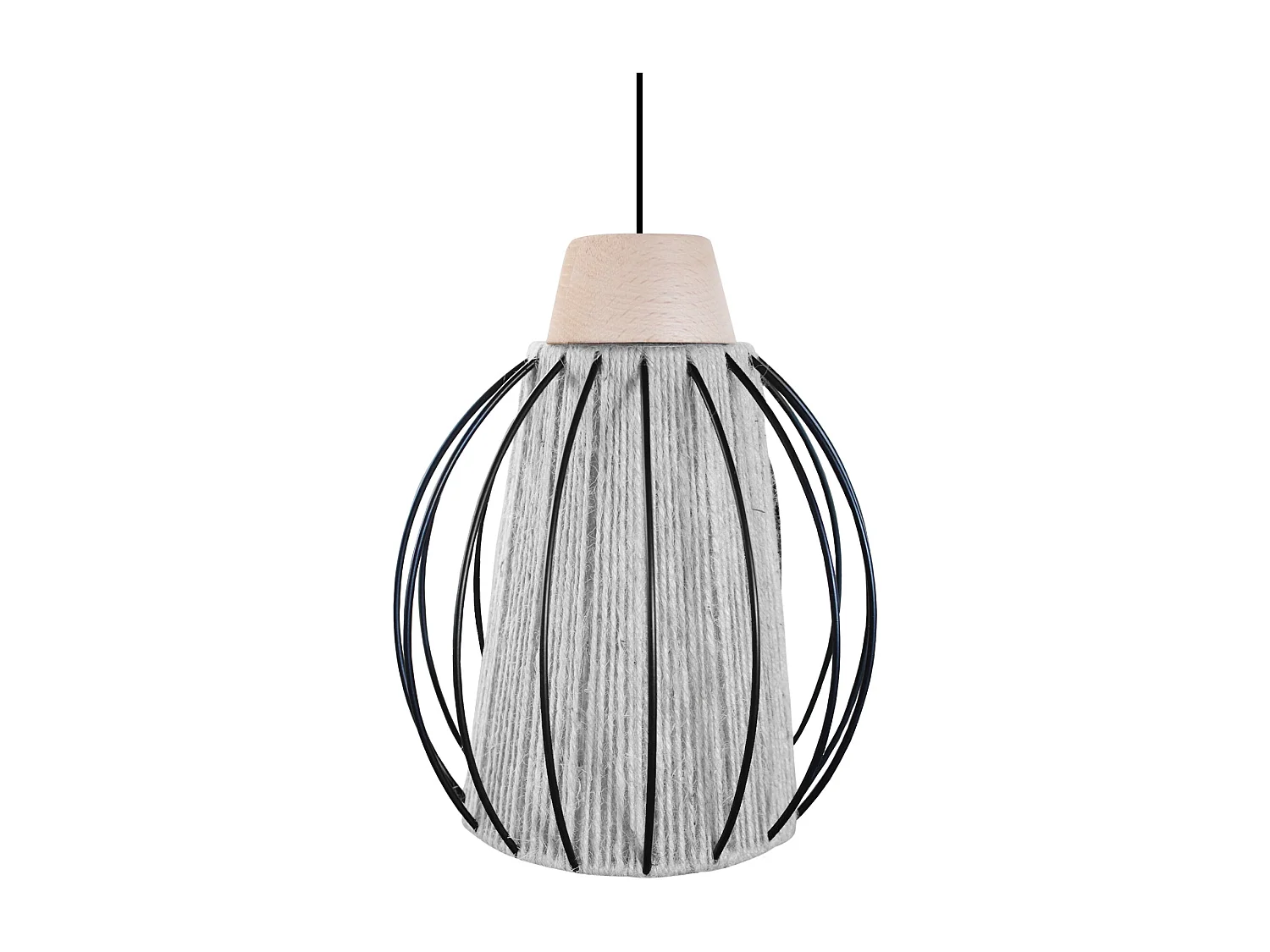 Suspensão TOSEL  PAOLA fio de juta globo natural D20 x  H90  cm