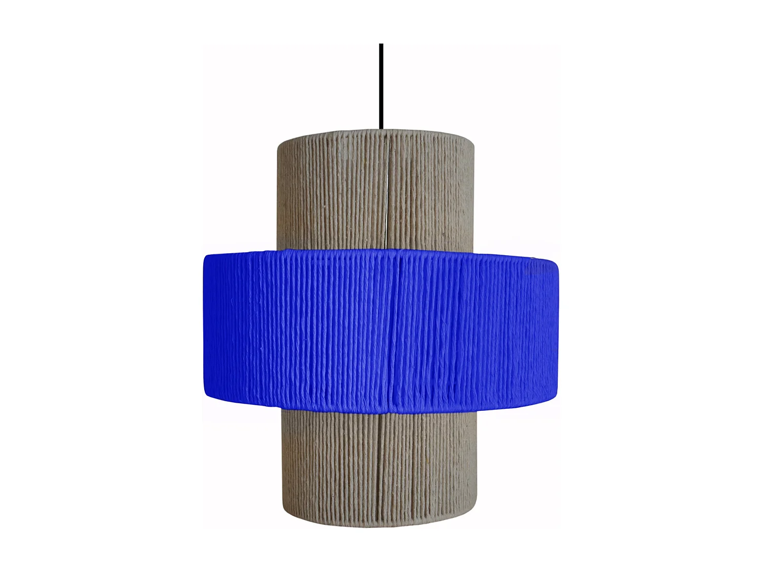 Suspension TOSEL ,métal,fibre ,Bleu,H90xD 30xP30cm