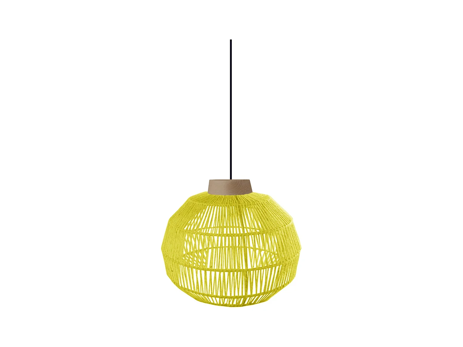 Suspension TOSEL ,métal,fibre ,Jaune ,H90xD25x P 25 cm