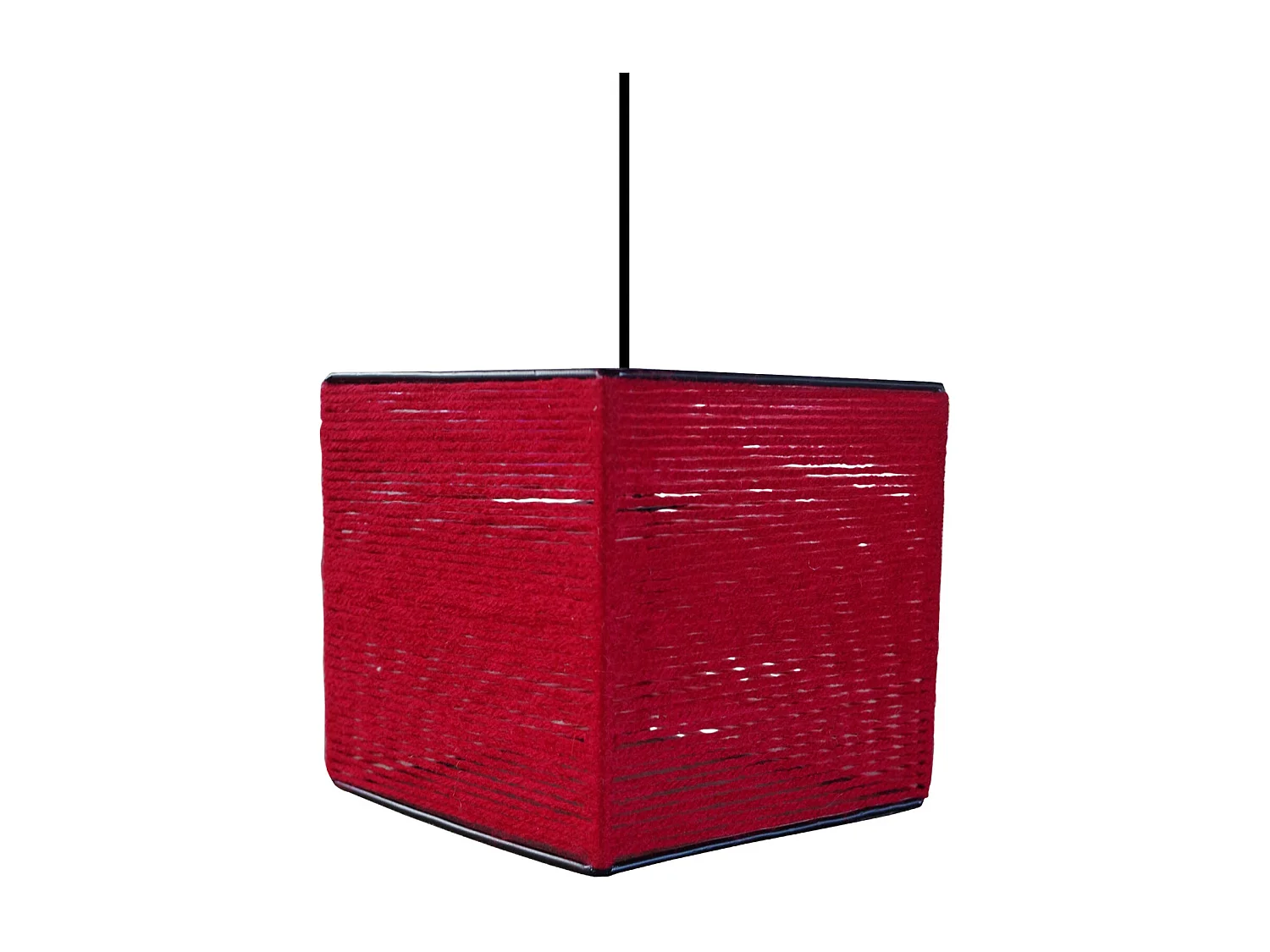 Suspensão TOSEL  OSCAR CARRÉ 16 cordão de algodão quadrado preto D20 x  H90  cm