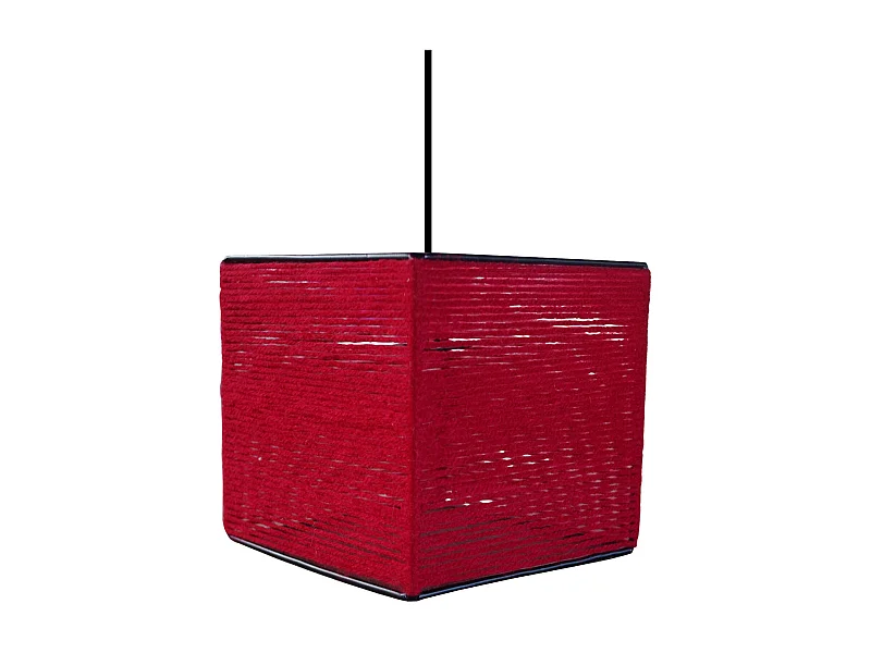 Suspension TOSEL ,fibre ,Rouge , H 90xD16x P 16cm