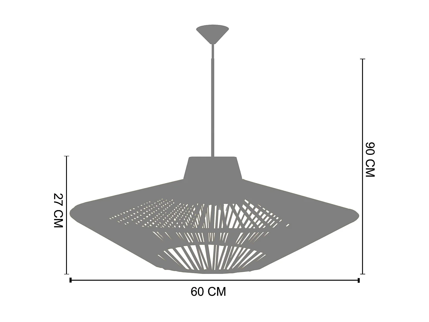 Suspensão TOSEL  HARRY 60 metal geométrico cobre D28 x  H94  cm