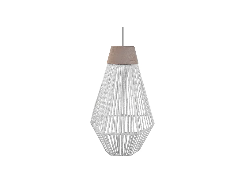 Suspensão TOSEL  PERLA fio de juta globo natural D16 x  H80  cm