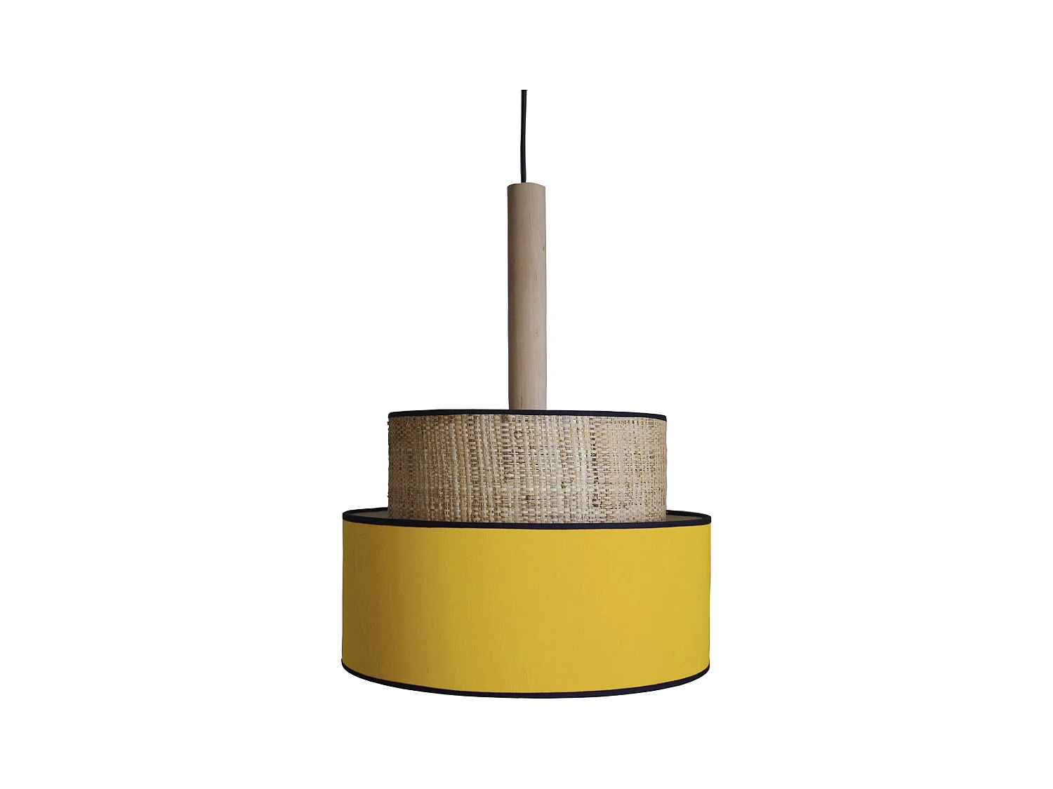 Suspension TOSEL ,métal,fibre ,Jaune ,H87xD35xP35cm