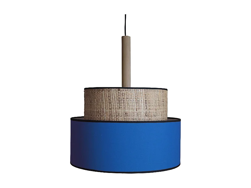 Suspension TOSEL ,métal,fibre ,Bleu,H 98xD 60x P 60cm