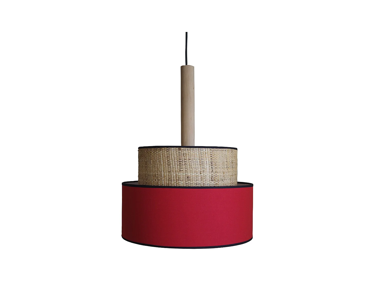 Suspension TOSEL ,métal,fibre ,Rouge ,H 89xD40x P 40cm