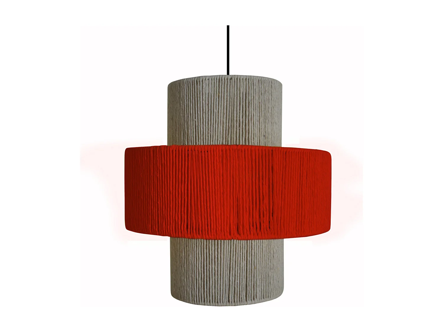 Suspension TOSEL ,métal,fibre ,Rouge ,H 90x D40xP40cm