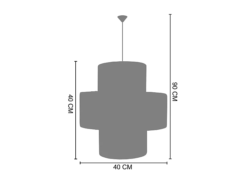 Suspension TOSEL ,métal,fibre ,Rouge ,H 90x D40xP40cm