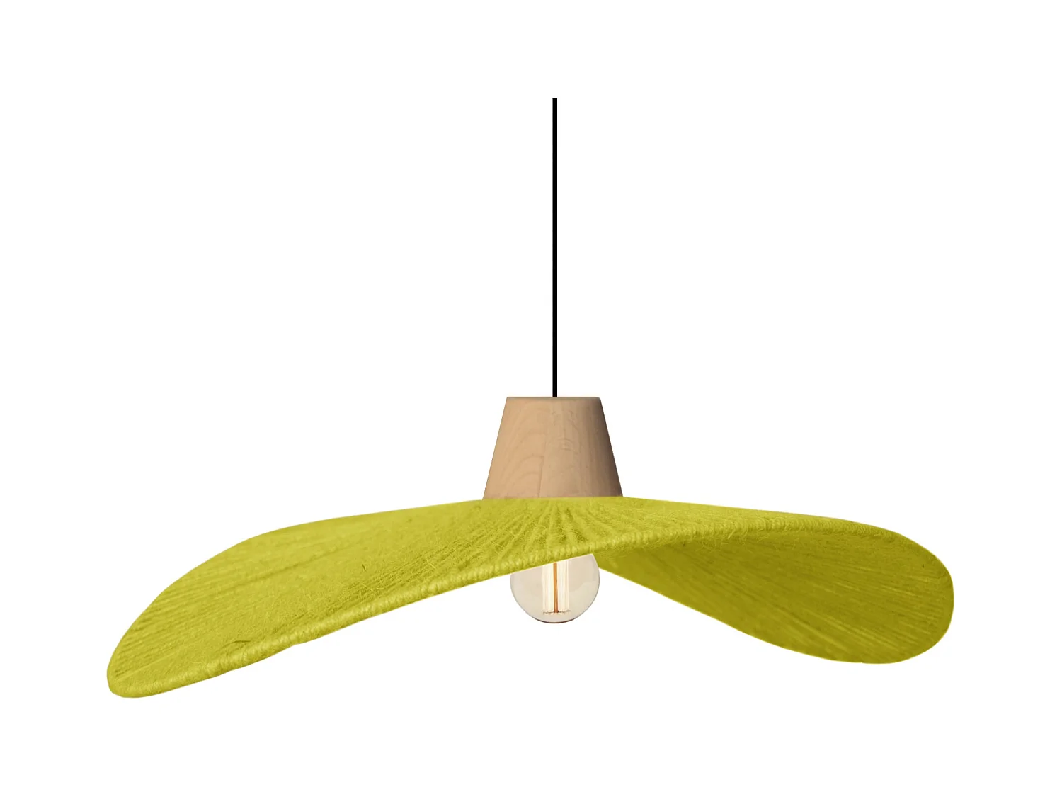 Suspension TOSEL ,métal,fibre ,Jaune ,H70xD44xP50cm