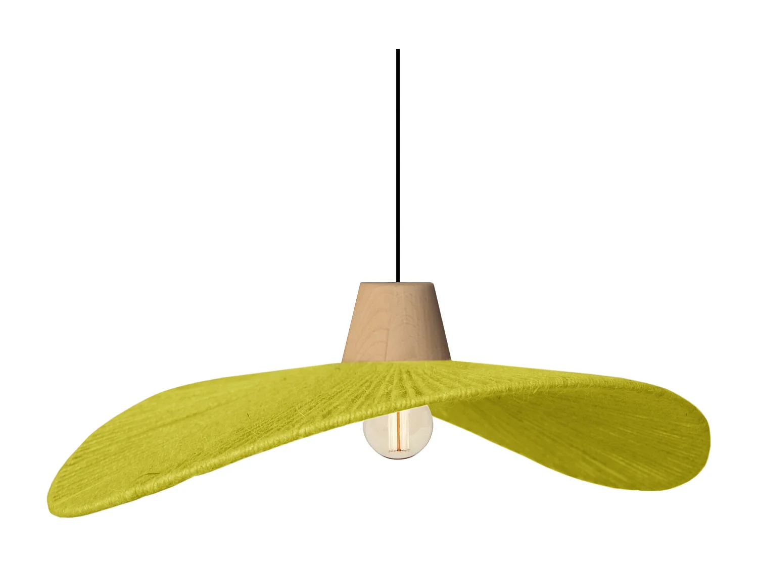 Suspensión  TOSEL ,metal, fibra,AMARILLO,A70xD44xP50cm