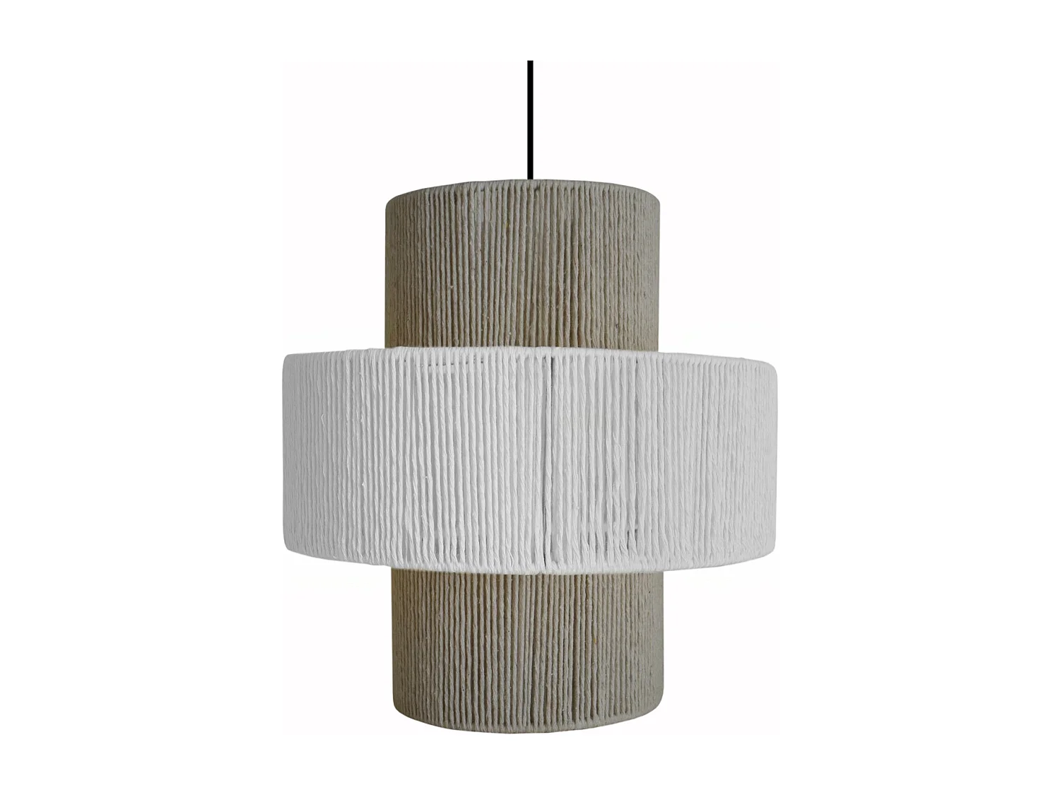 Suspension TOSEL ,métal,fibre ,Blanc  ,H90xD30xP30cm