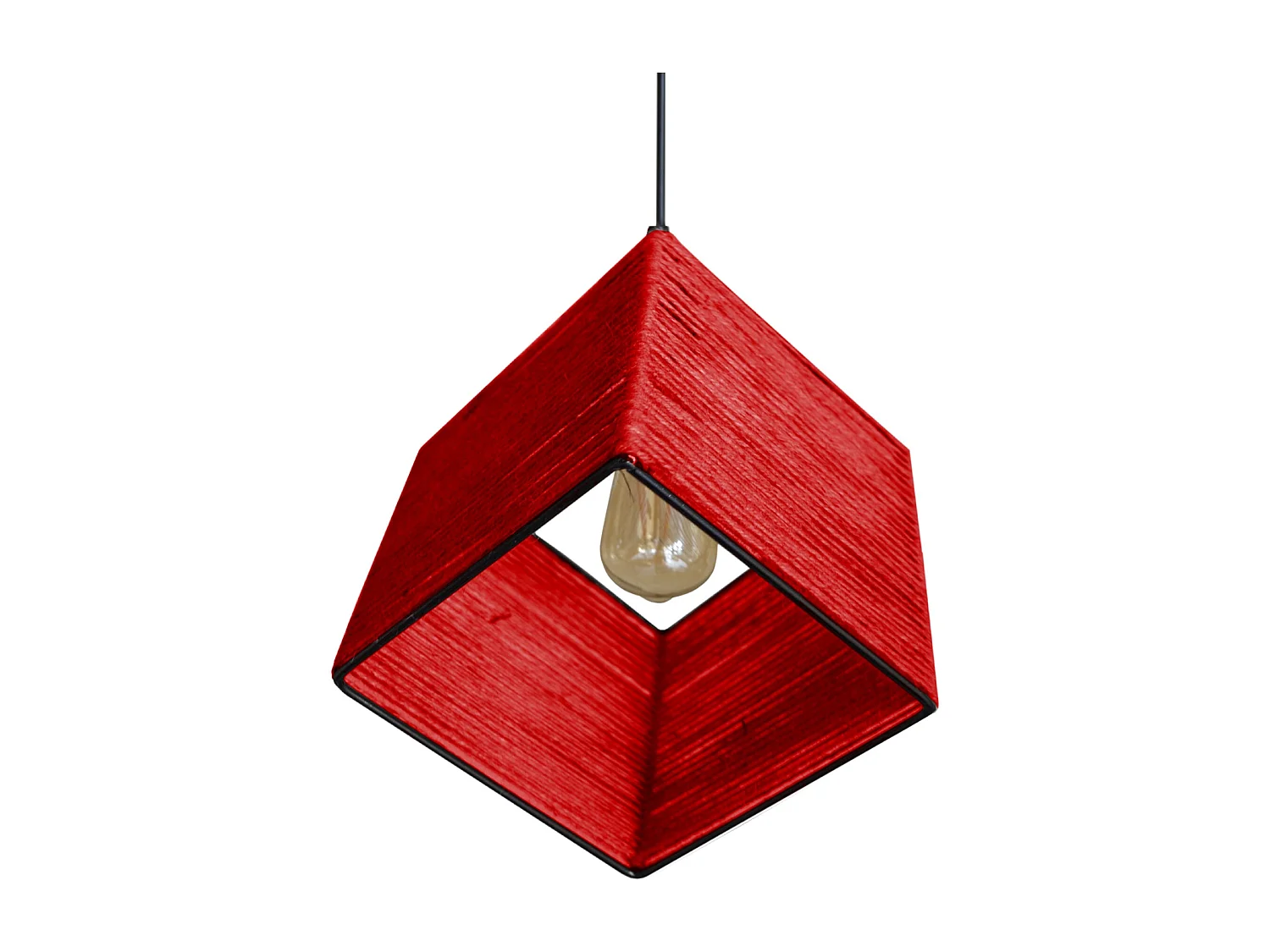 Suspensão TOSEL  OSCAR DIAGONAL 25 metal globo vermelho dourado D50 x  H105  cm
