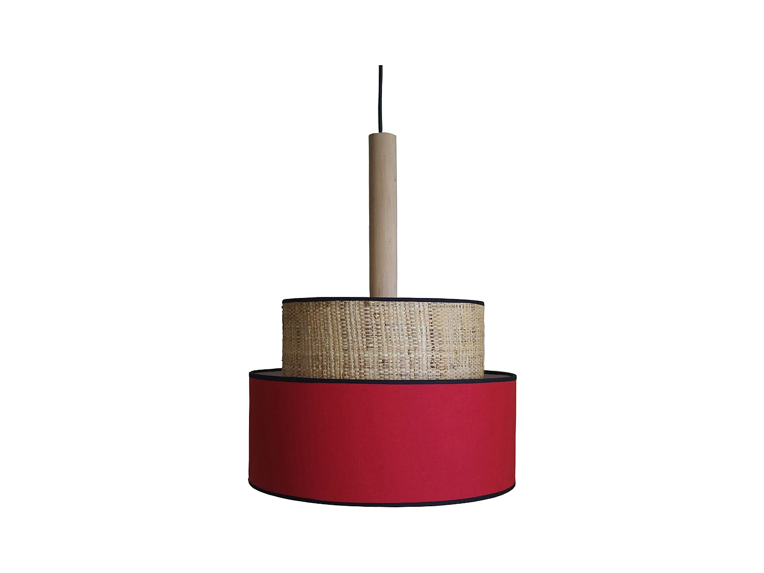 Suspension TOSEL ,métal,fibre ,Rouge ,H 85x D30xP30cm