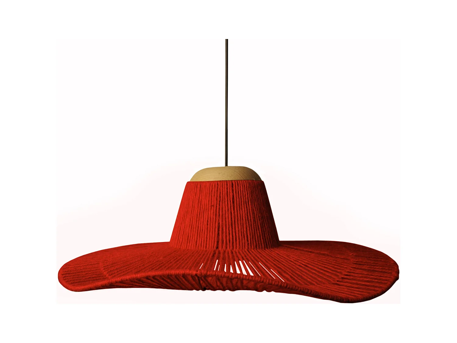 Suspension TOSEL ,métal,fibre ,Rouge ,H 70xD60x P 60cm