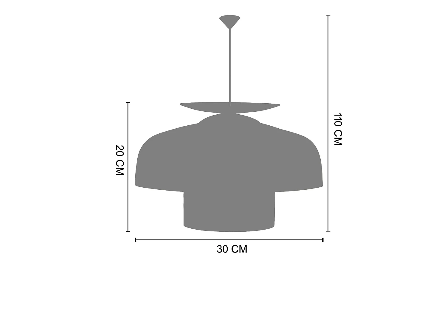 Suspensão TOSEL  CILLA metal cúpula Verde D30 x  H110  cm