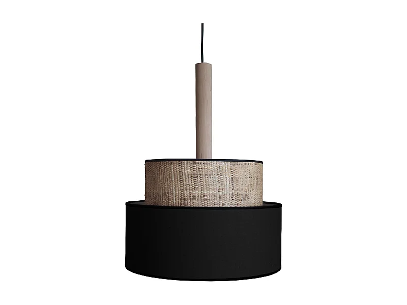 Suspensão TOSEL  LUANA 35 cordão de algodão cilindro âmbar D40 x  H90  cm