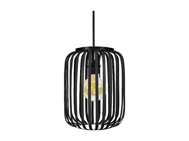 Suspensão TOSEL  BERNE metal cilindro preto D14 x  H80  cm