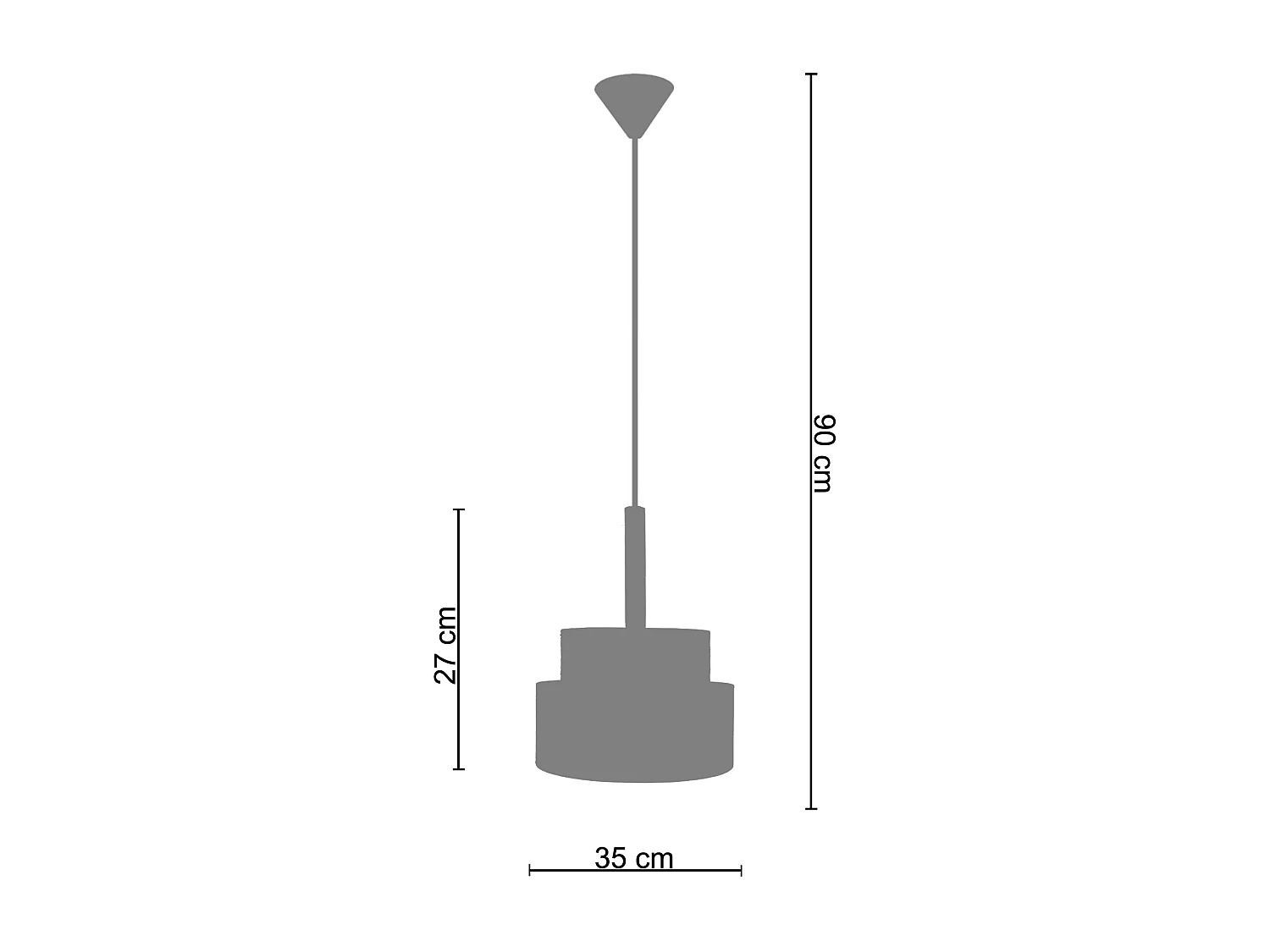 Suspensão TOSEL  LUANA 35 fio de juta cilindro natural D35 x  H90  cm