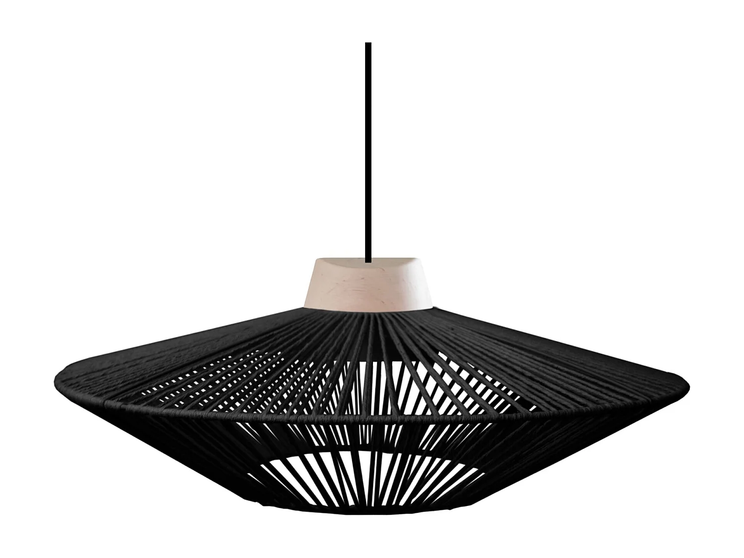 Suspensão TOSEL  HARRY 40 cordão de algodão cônico preto D60 x  H90  cm