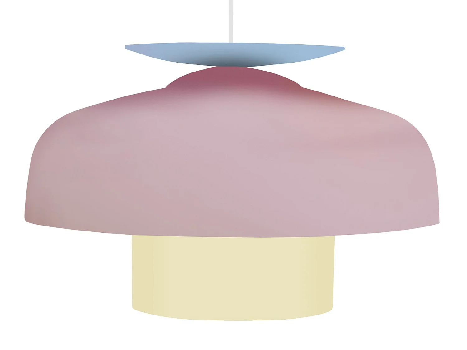 Lampadario a sospensione metallo cupola  cilindrico CILLA rosa D'30 cm