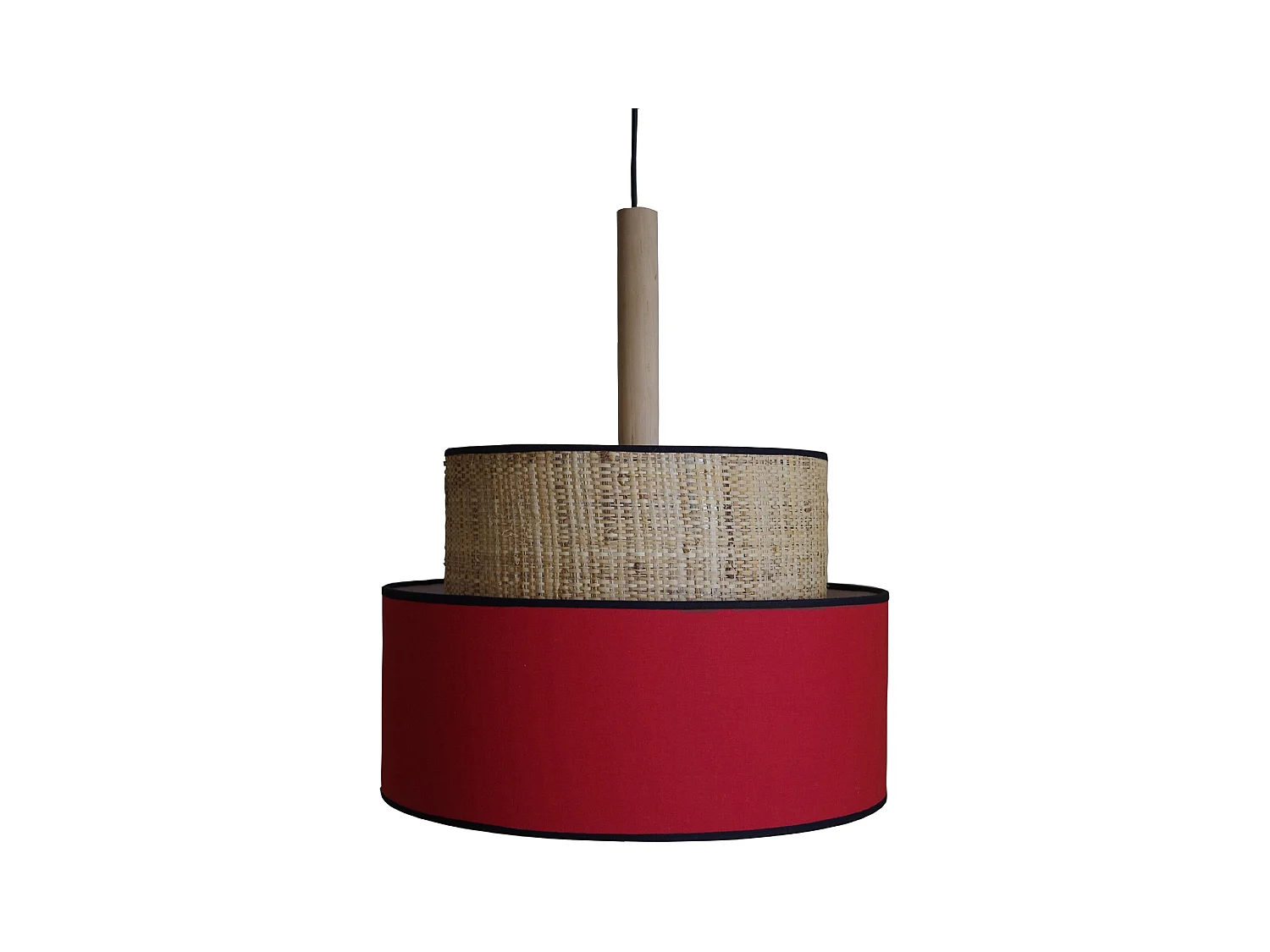 Suspension TOSEL ,métal,fibre ,Rouge , H 98xD60x P 60cm