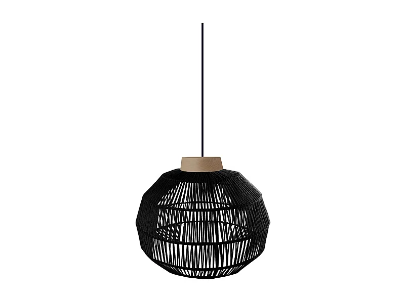 Suspensão TOSEL  EVERTON 25 cordão de algodão globo amarelo escuro D32 x  H90  cm