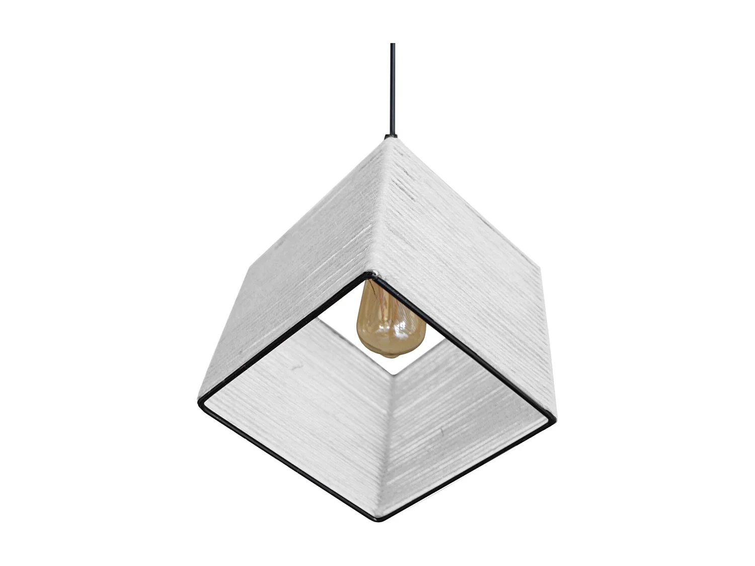 Suspensión  TOSEL ,metal-fibra,Blanco,A90xD 20x P 20cm