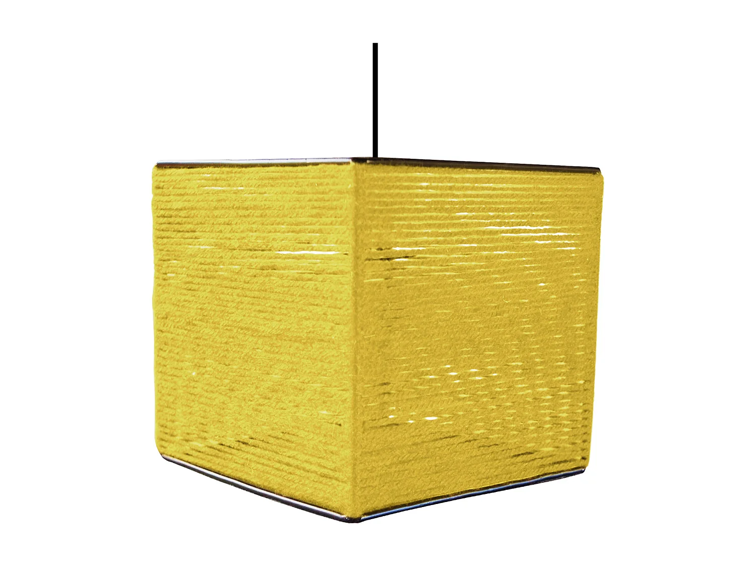 Suspension TOSEL ,fibre ,Jaune , H90xD25xP 25cm