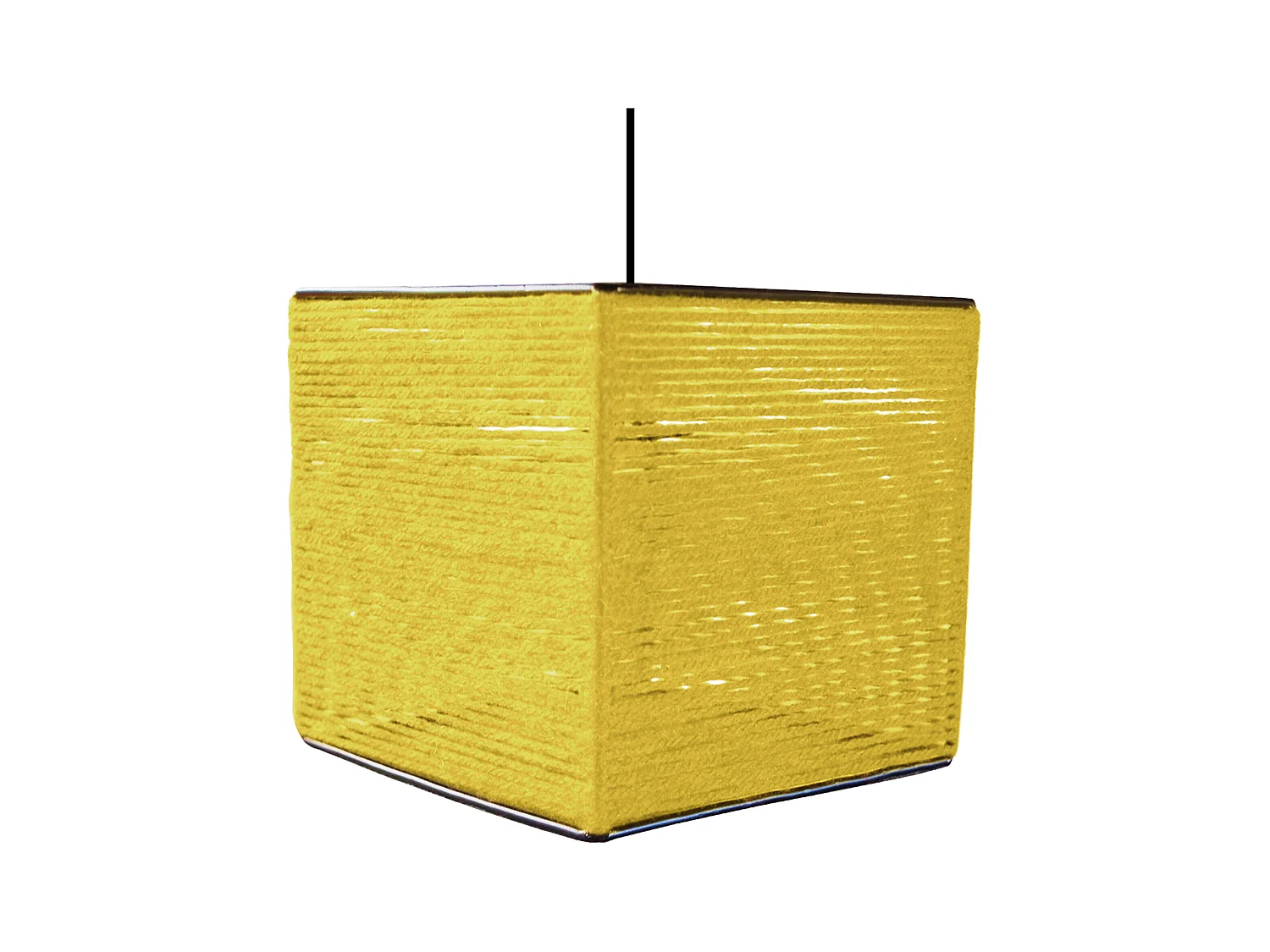 Suspension TOSEL ,fibre ,Jaune , H90xD25xP 25cm