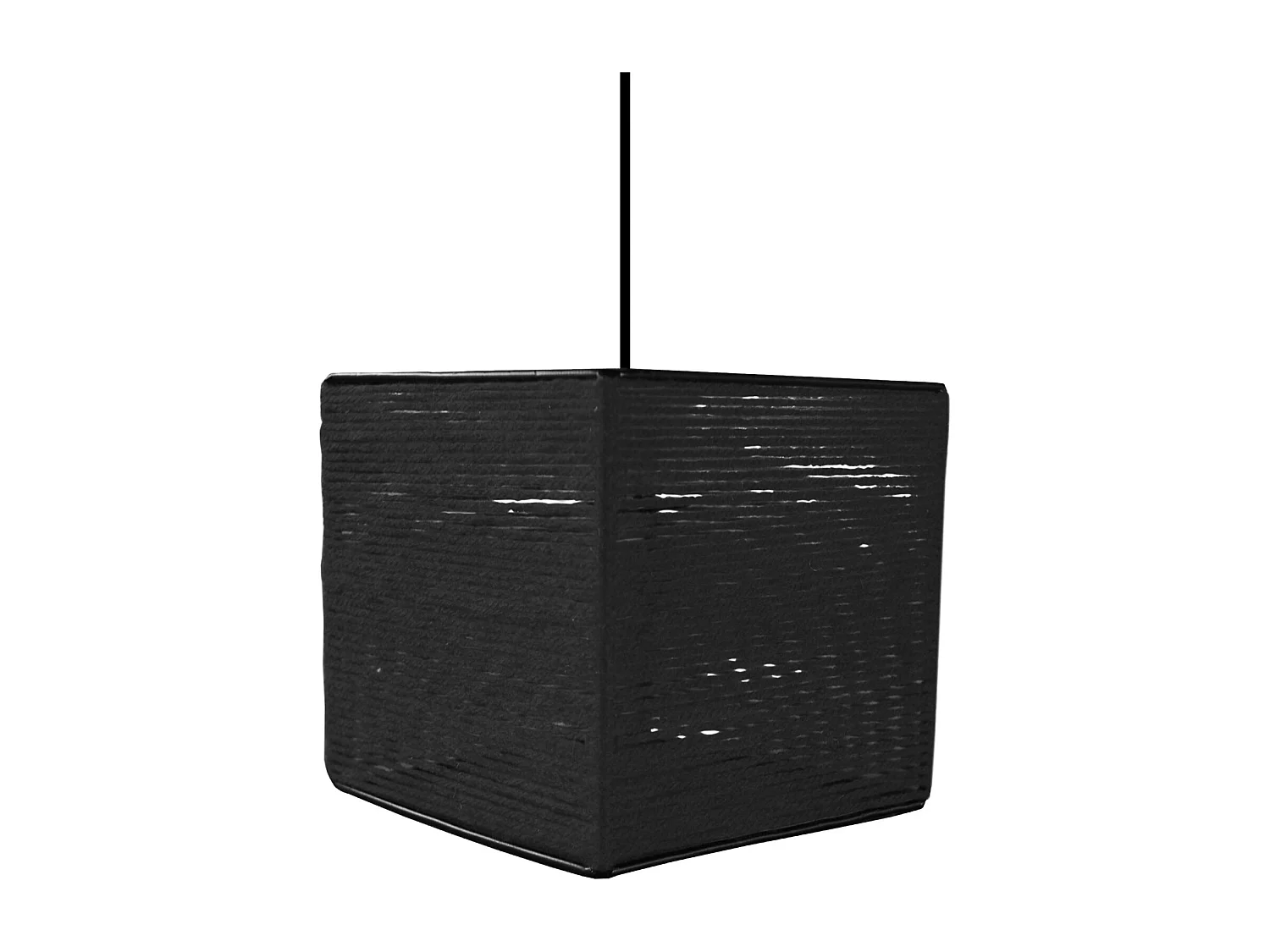 Suspension TOSEL ,fibre ,Noir ,H90xD 16x P 16cm