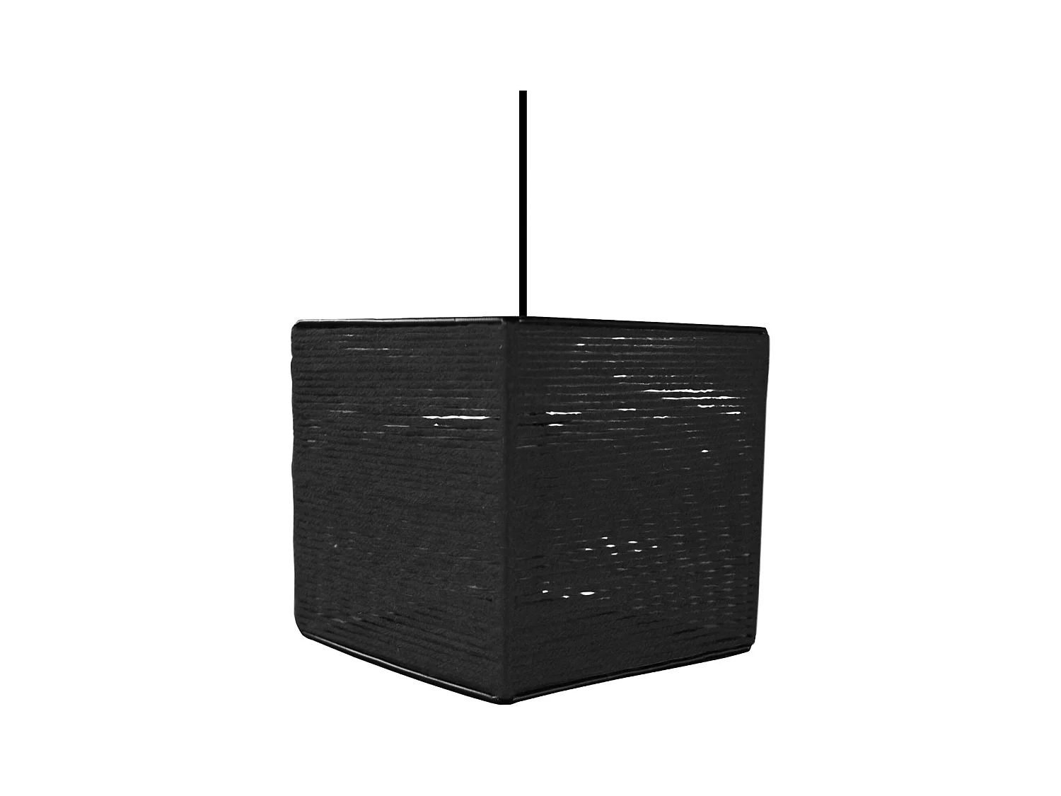 Suspension TOSEL ,fibre ,Noir ,H90xD 16x P 16cm