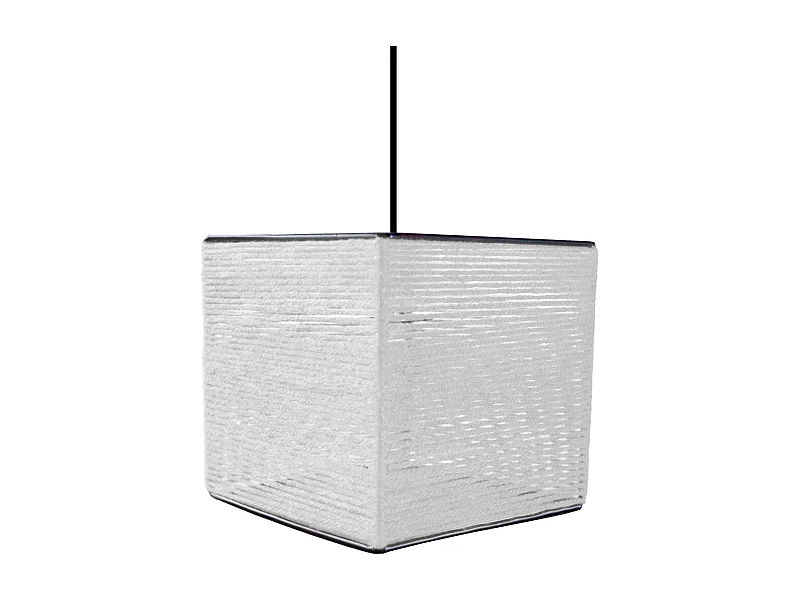 Suspensão TOSEL  OSCAR CARRÉ 16 cordão de algodão quadrado Verde D16 x  H90  cm