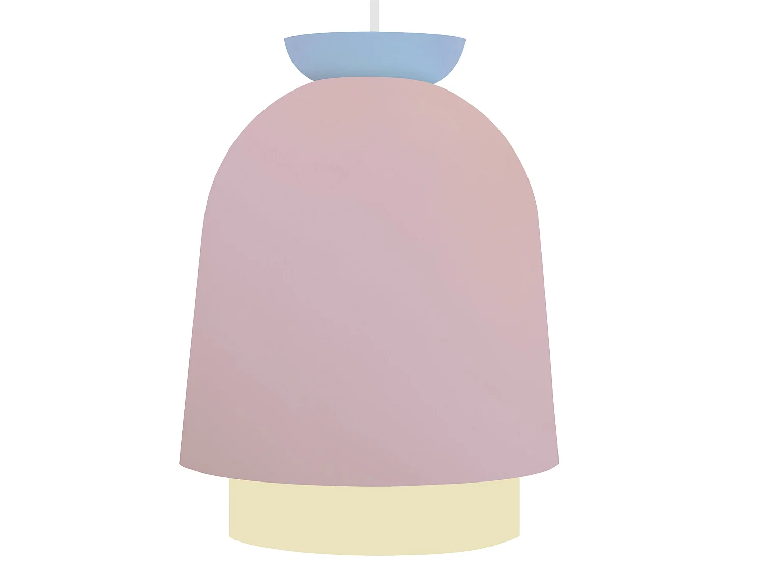 Lampadario a sospensione metallo cupola  ,cilindro BRITA rosa D'18 cm