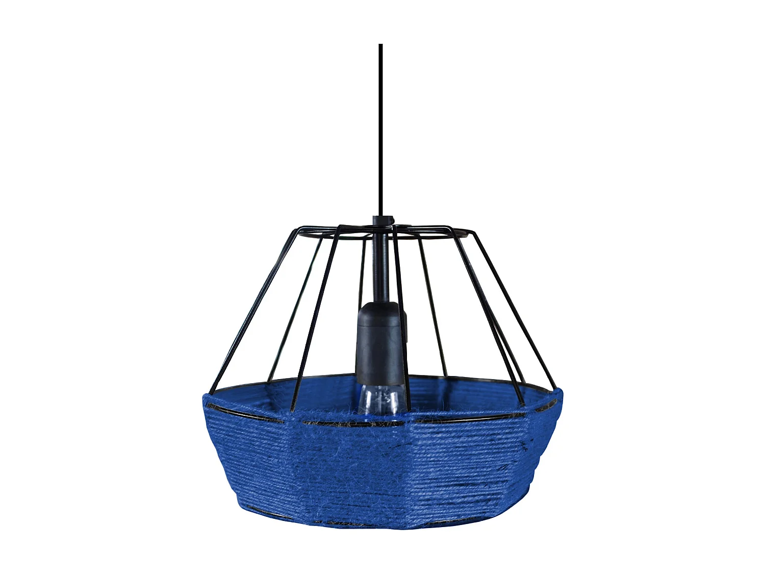 Suspension TOSEL ,métal,fibre ,Bleu ,H90xD25x P25cm