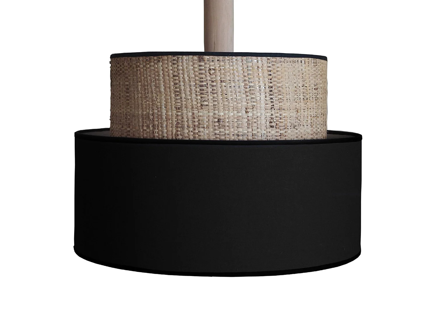 Lampadario a sospensione  legno legno bicilindrico LUANA 50 nero D'50cm