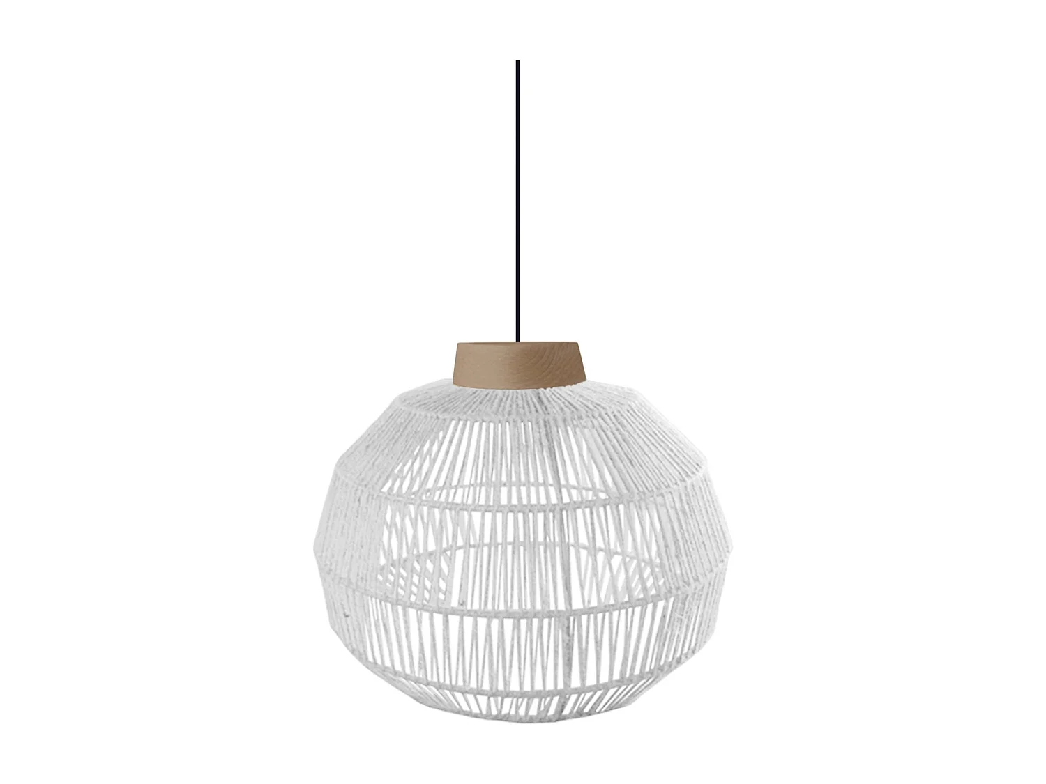 Suspensão TOSEL  EVERTON 40 fio de juta globo natural D40 x  H90  cm