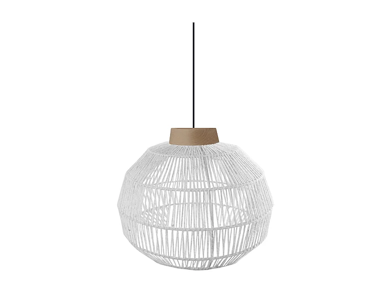 Suspension TOSEL ,métal,fibre ,Blanc ,H90xD 40xP40cm