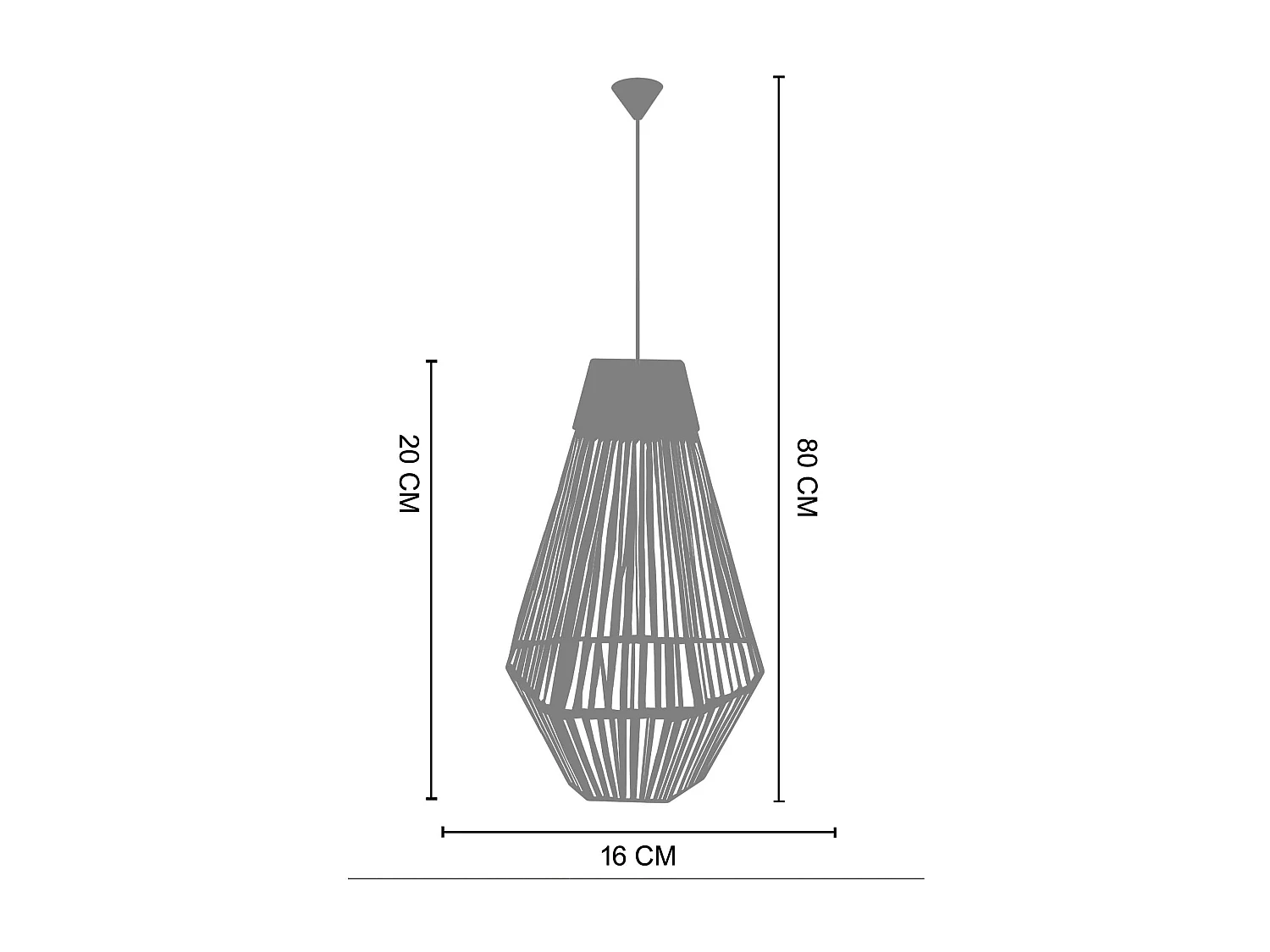 Suspensão TOSEL  PERLA vidro cúpula  D35 x  H80  cm