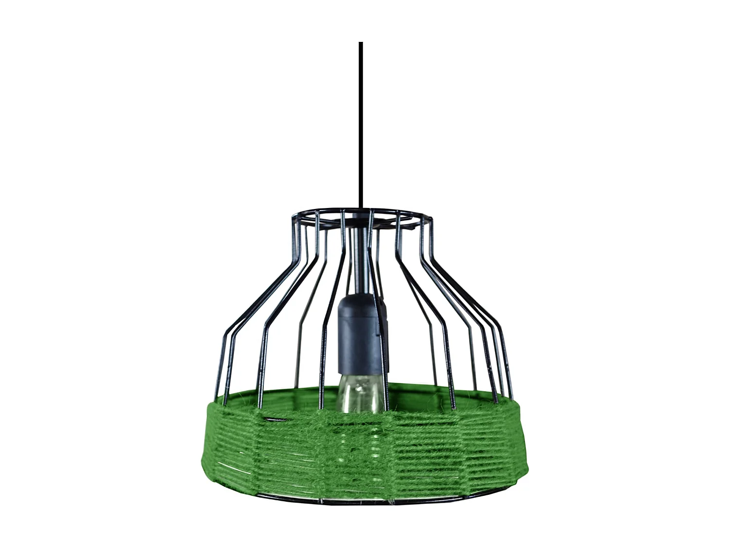 Suspensión  TOSEL ,metal,fibra,Negro, A 90xD 25x P 25cm