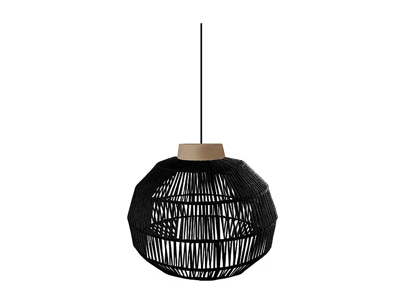 Suspensão TOSEL  EVERTON 32 cordão de algodão globo amarelo escuro D40 x  H90  cm