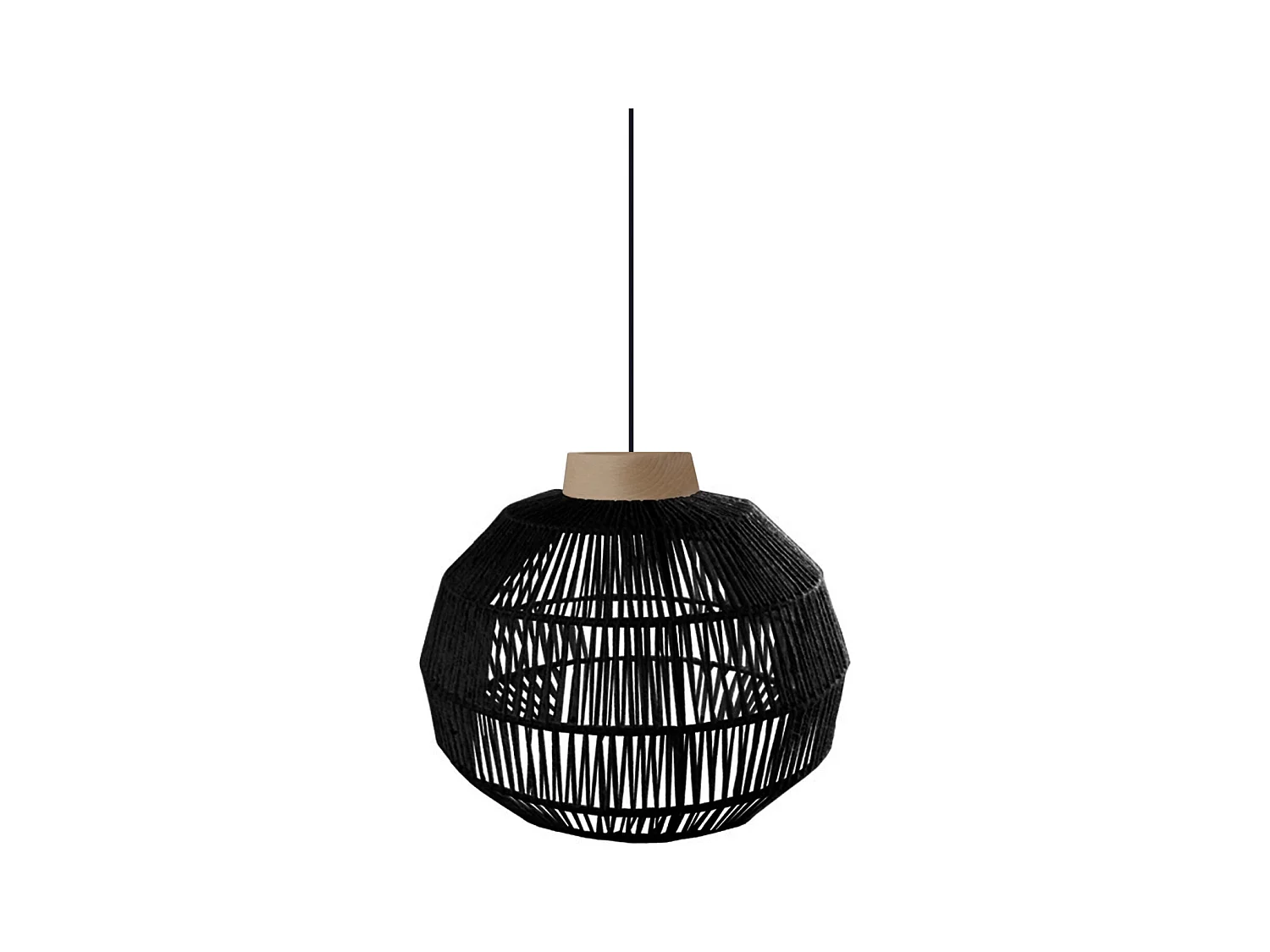 Suspension TOSEL ,métal,fibre ,Noir ,H90x D 32xP32cm