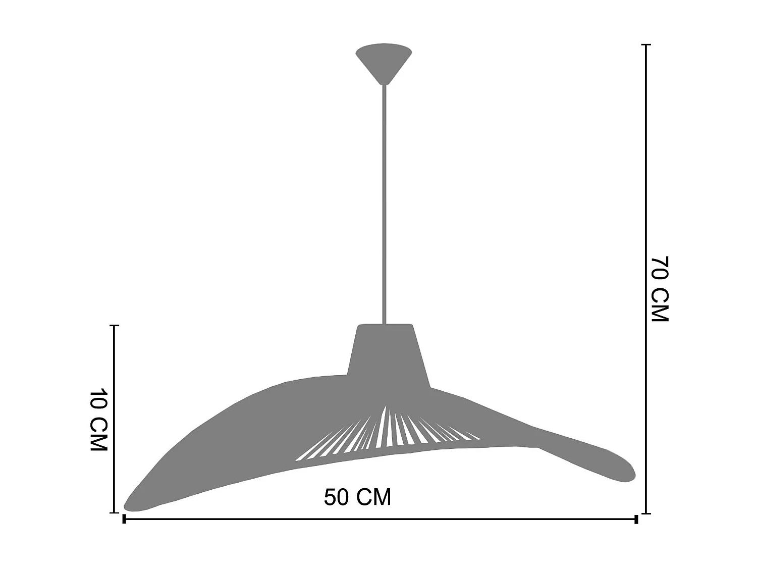 Suspensão TOSEL  LADY JANE fio de juta geométrico natural D50 x  H70  cm